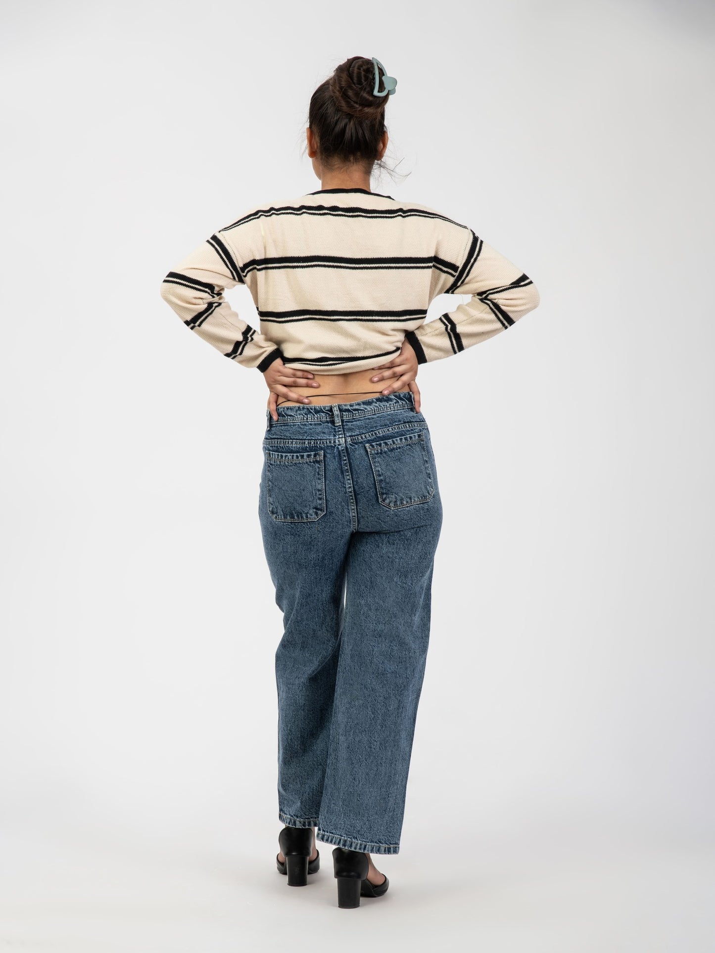 Blue costumised denim