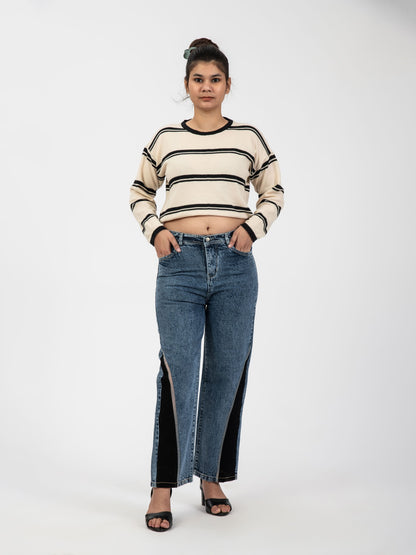 Blue costumised denim