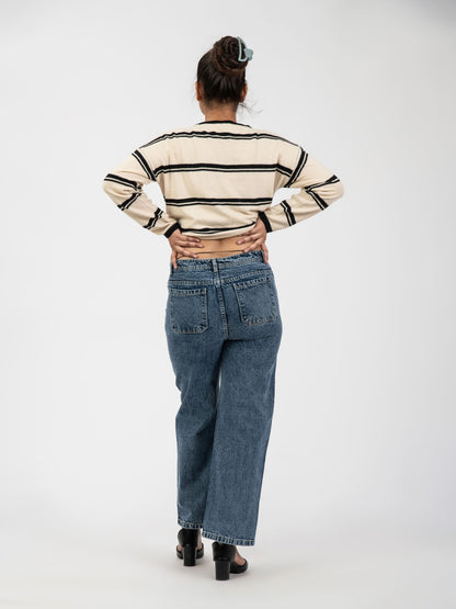 Blue costumised denim