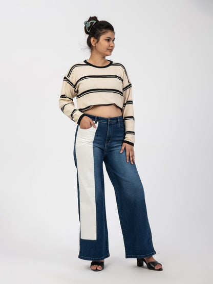 Blue costumised denim