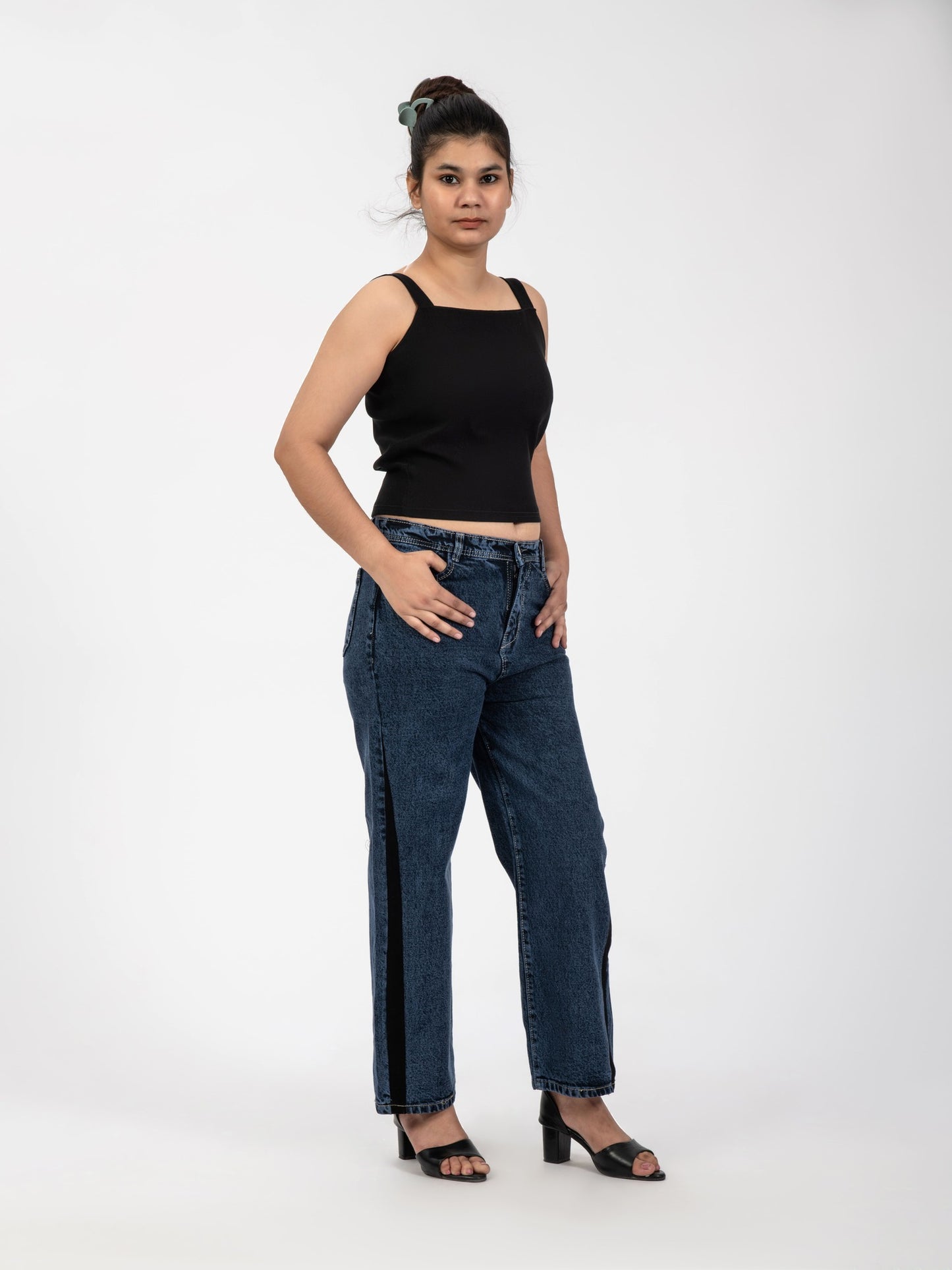 Blue costumised denim
