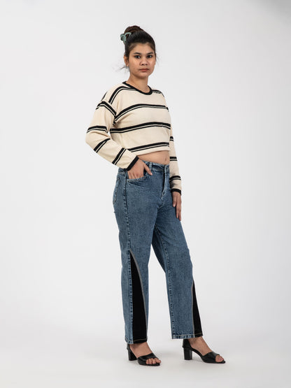 Blue costumised denim
