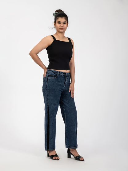 Blue costumised denim