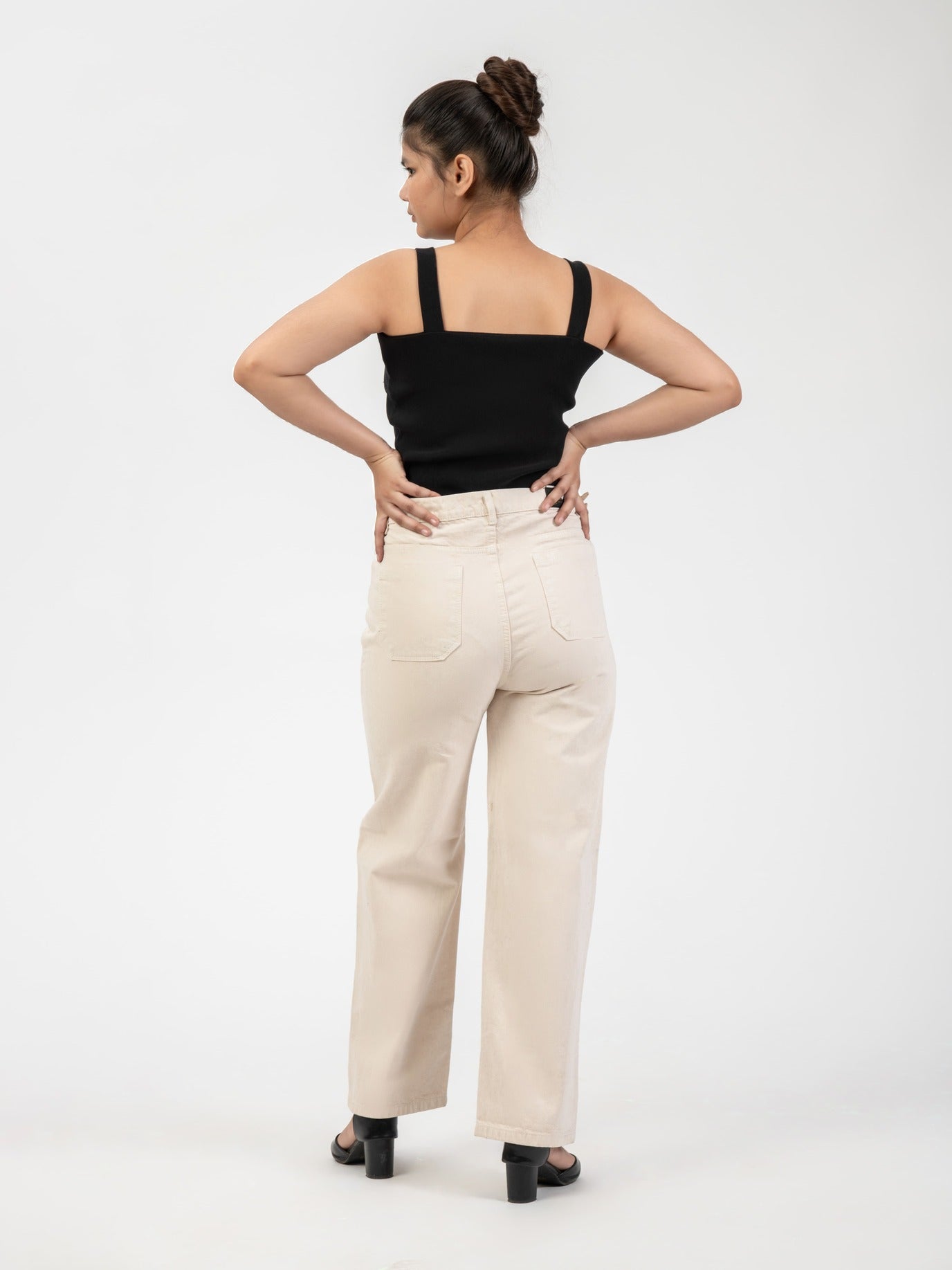Beige colour denims