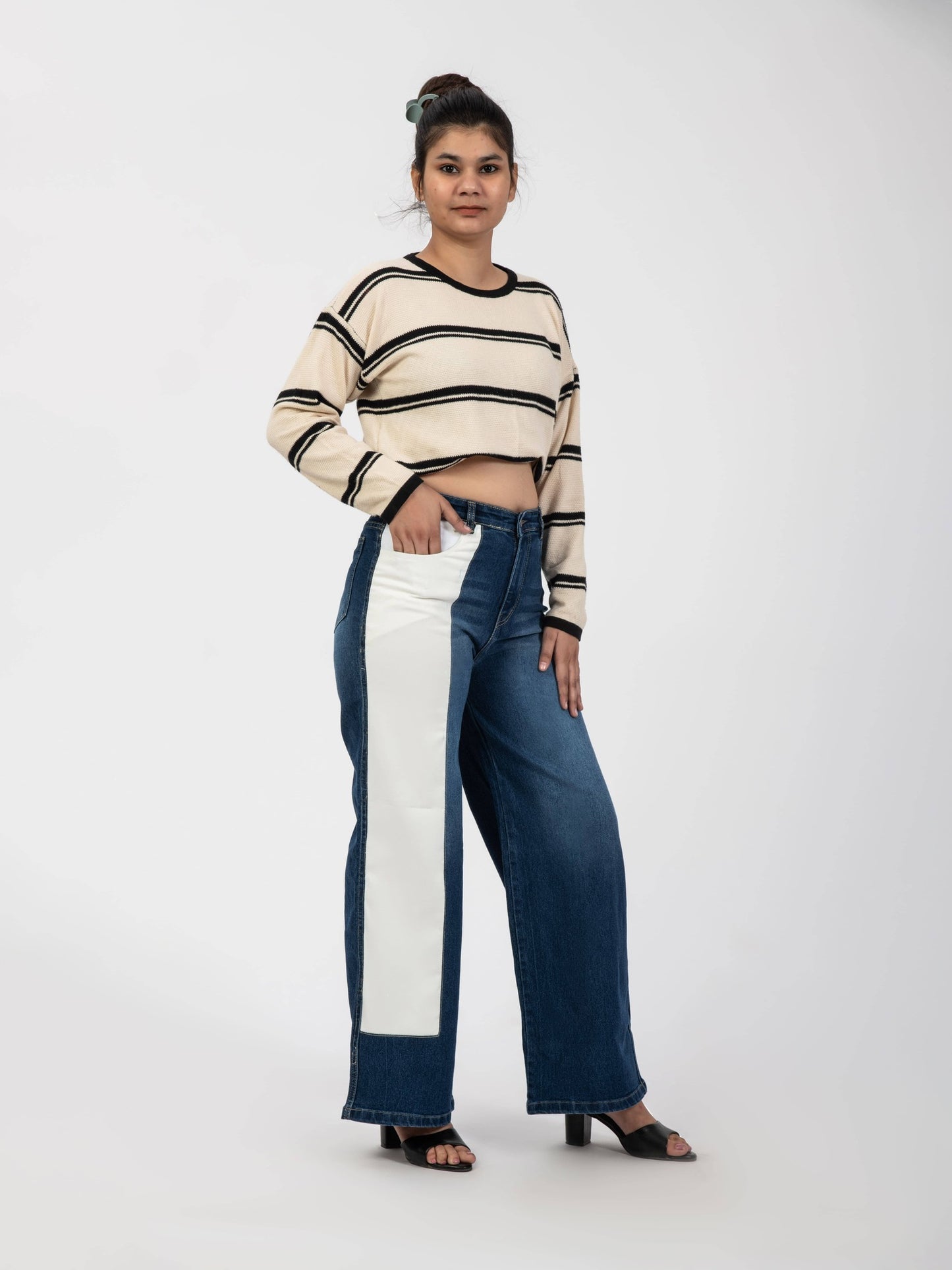 Blue costumised denim
