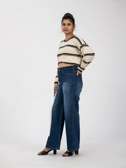 Blue costumised denim