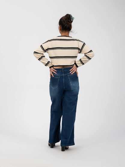 Blue costumised denim